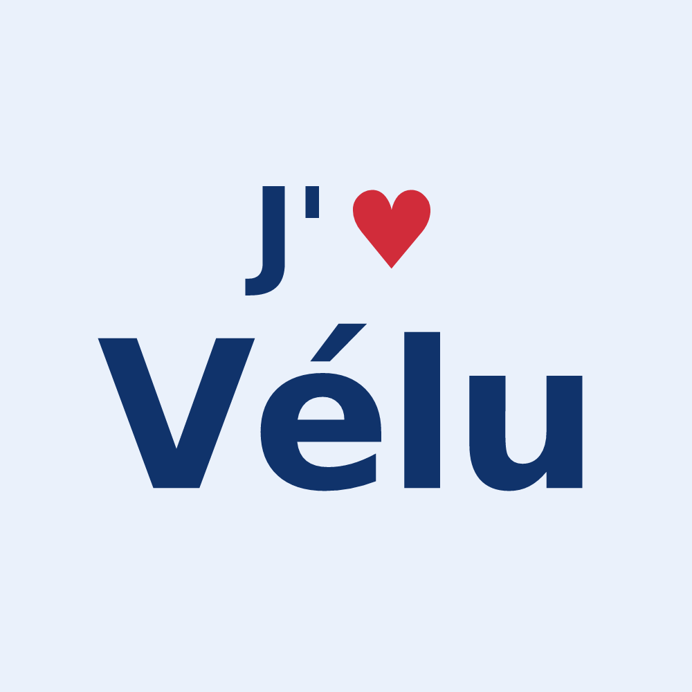 Sticker personnalisé Vélu — design J'aime Vélu