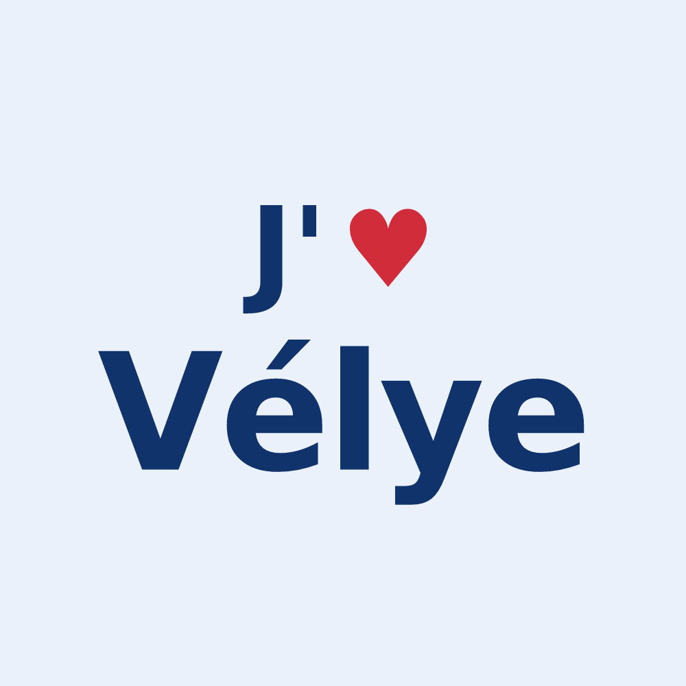 Sticker personnalisé Vélye — design J'aime Vélye