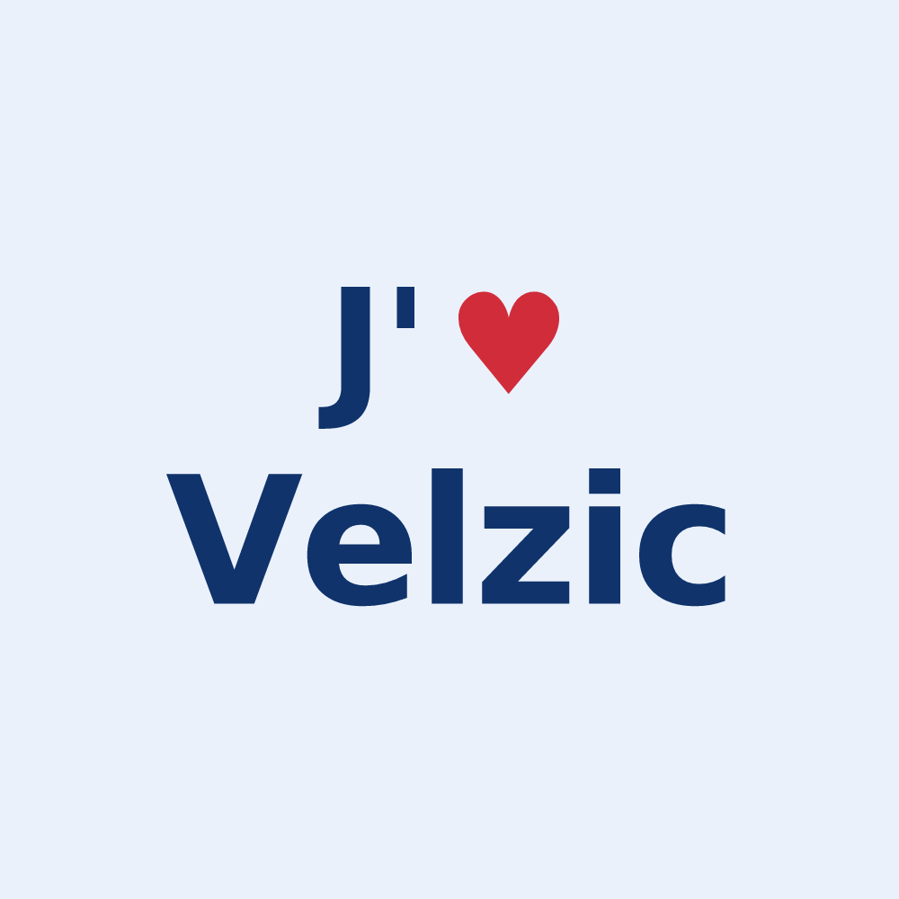 Sticker personnalisé Velzic — design J'aime Velzic