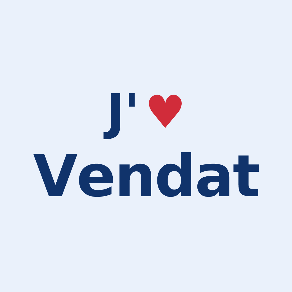 Sticker personnalisé Vendat — design J'aime Vendat