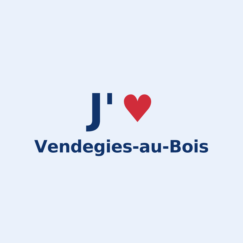 Sticker personnalisé Vendegies-au-Bois — design « J'aime Vendegies-au-Bois » imprimé sur le sticker