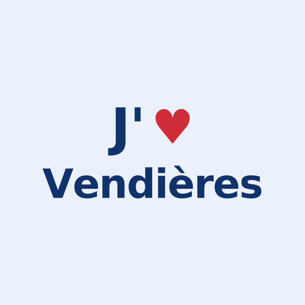 Sticker personnalisé Vendières — design J'aime Vendières