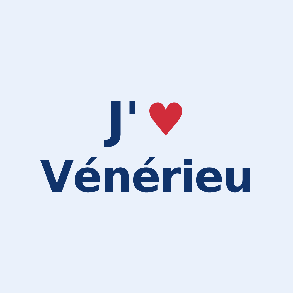 Sticker personnalisé Vénérieu — design J'aime Vénérieu