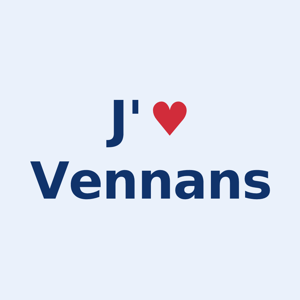 Sticker personnalisé Vennans — design J'aime Vennans