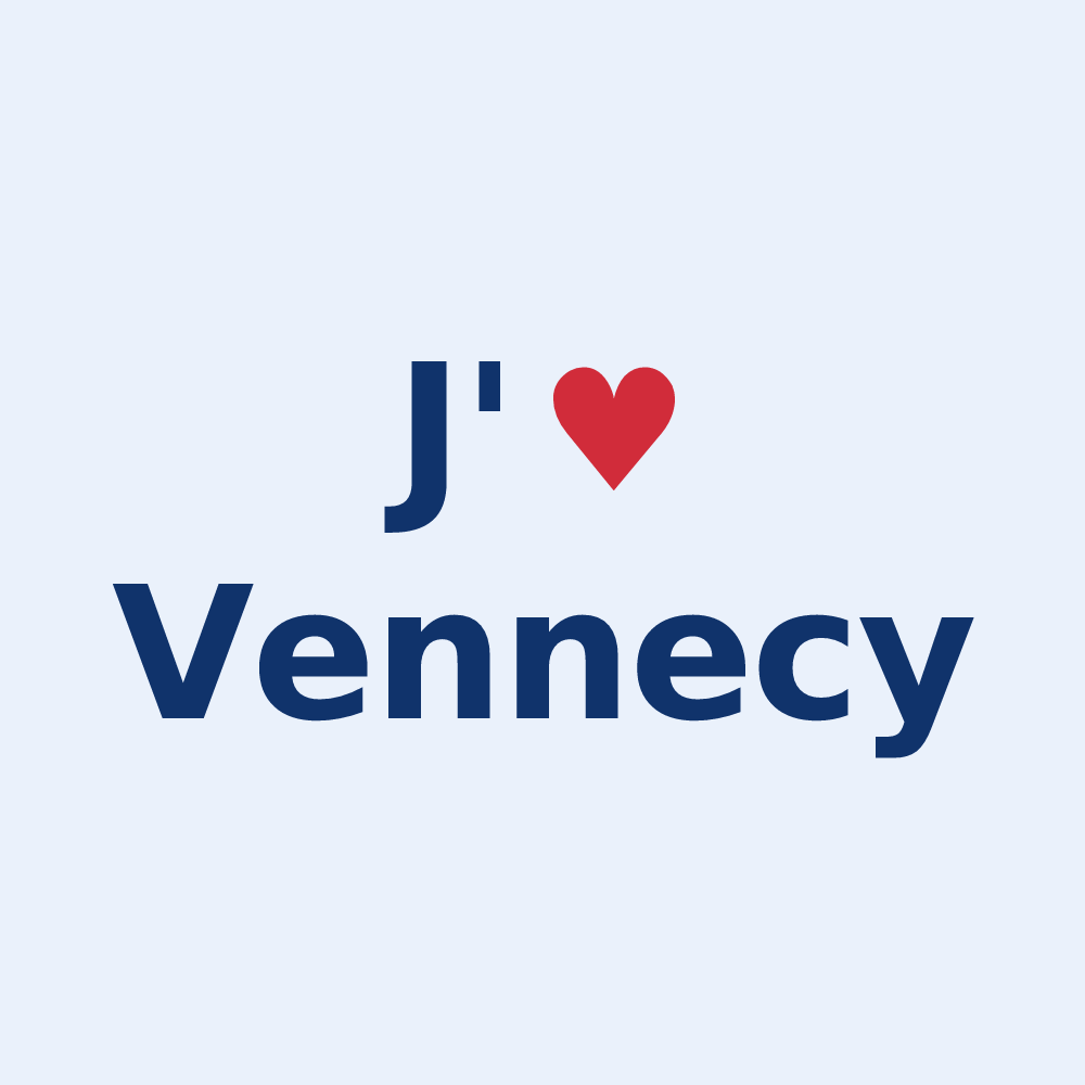 Sticker personnalisé Vennecy — design J'aime Vennecy
