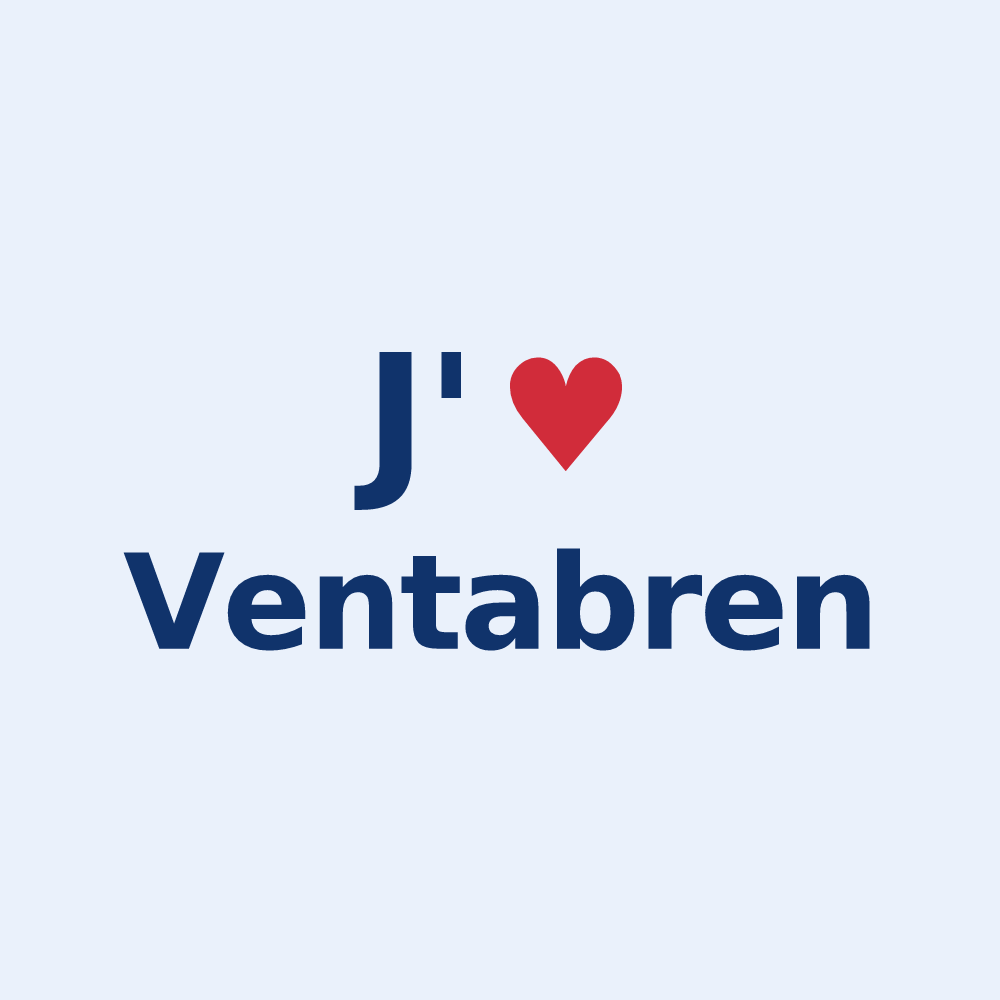 Sticker personnalisé Ventabren — design « J'aime Ventabren » imprimé sur le sticker