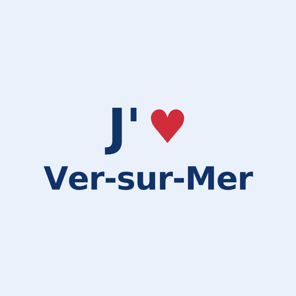 Sticker personnalisé Ver-sur-Mer — design J'aime Ver-sur-Mer