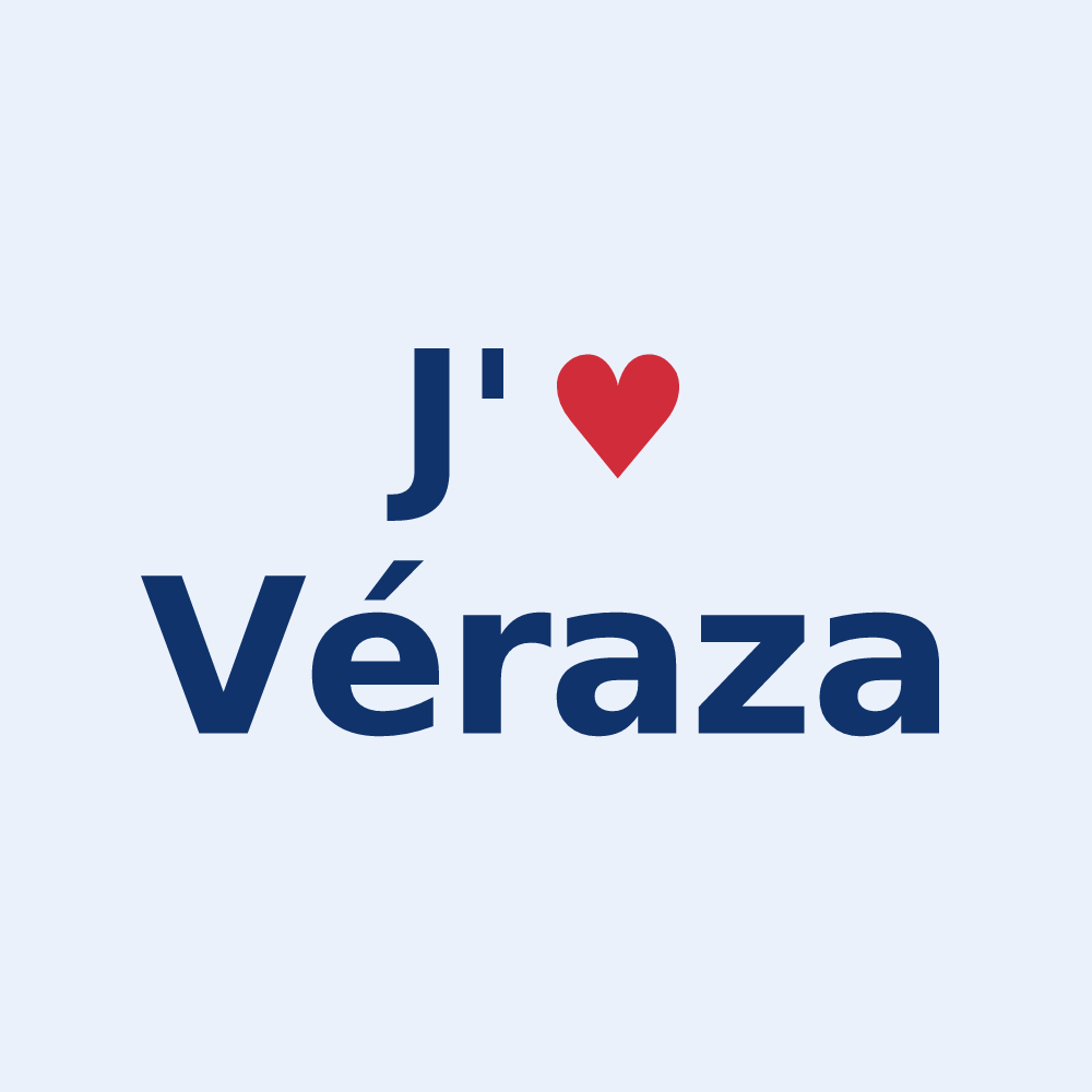 Sticker personnalisé Véraza — design J'aime Véraza