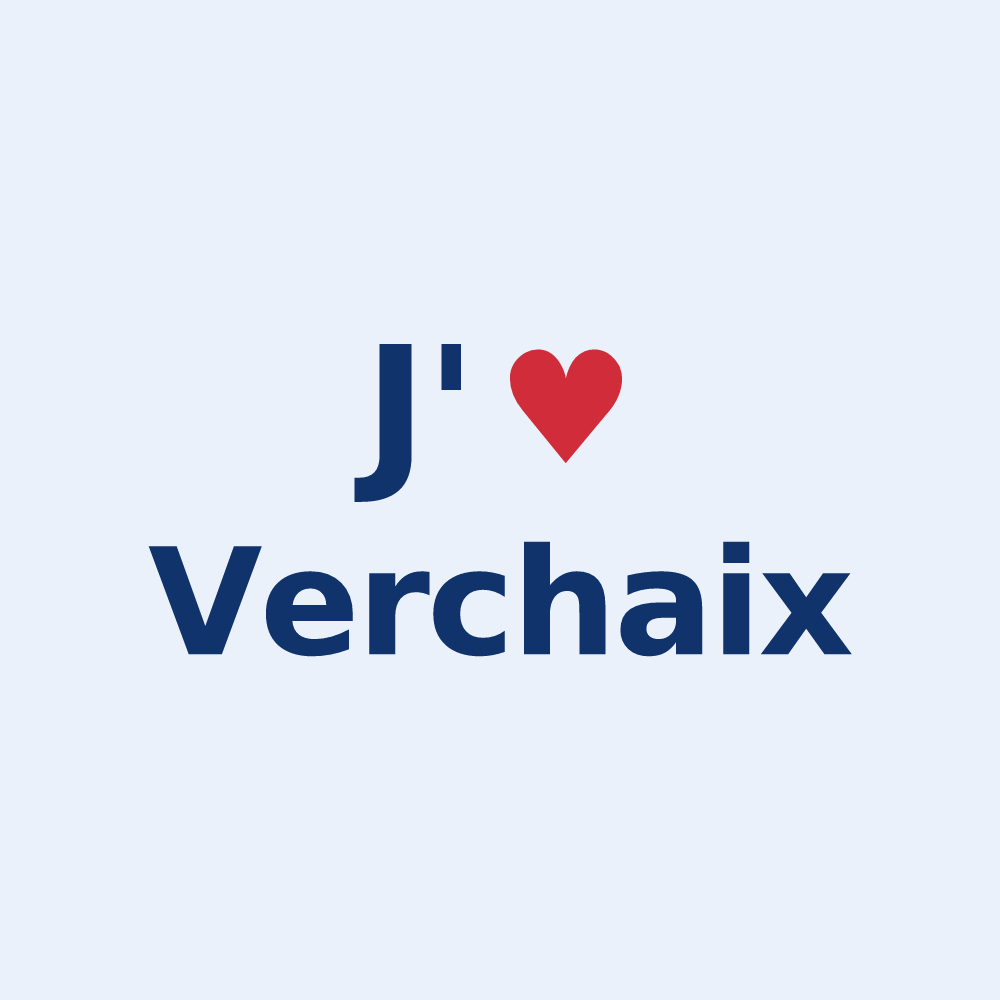 Sticker personnalisé Verchaix — design « J'aime Verchaix » imprimé sur le sticker