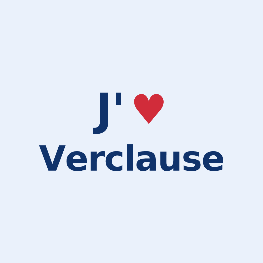Sticker personnalisé Verclause — design J'aime Verclause