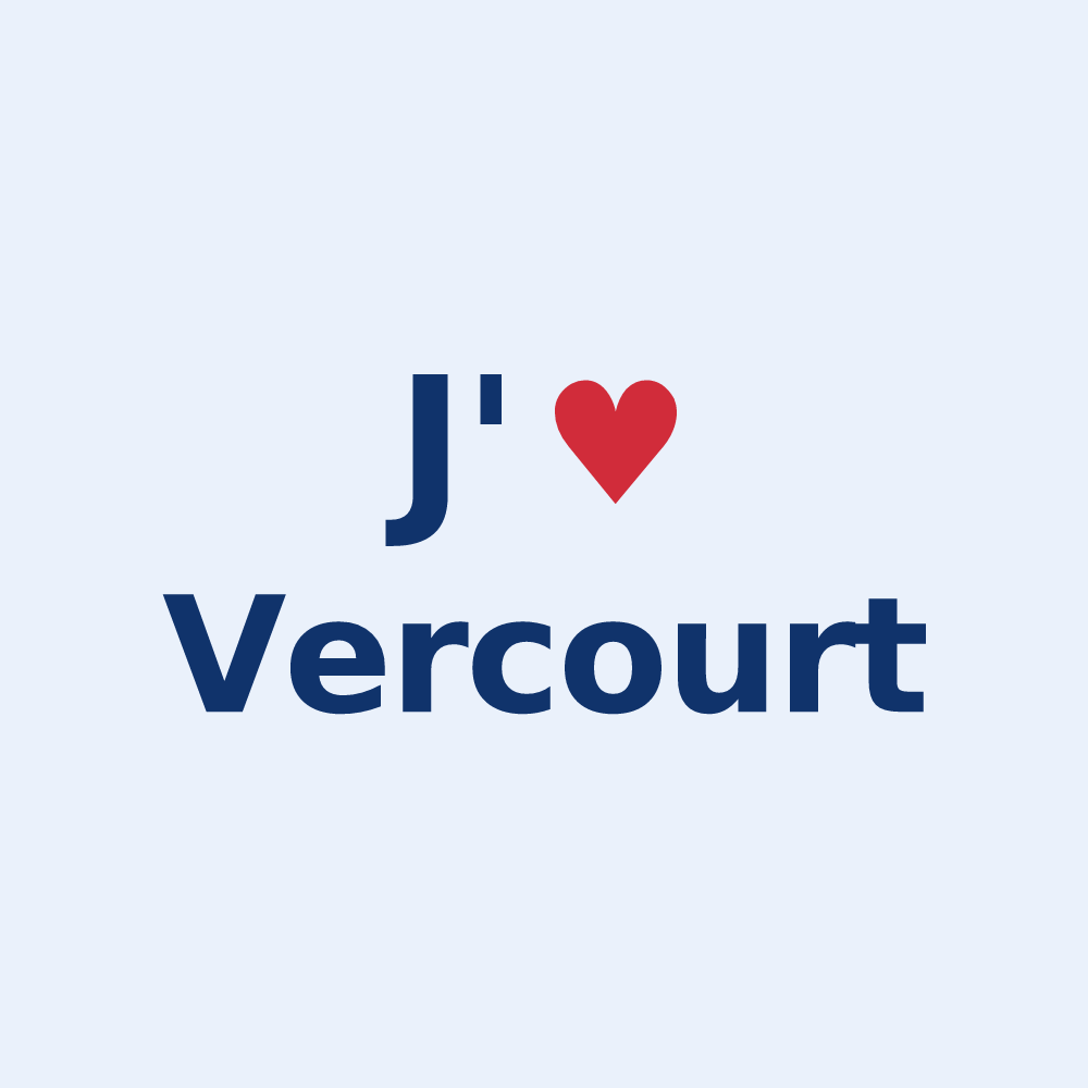 Sticker personnalisé Vercourt — design J'aime Vercourt