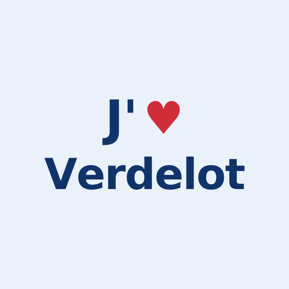 Sticker personnalisé Verdelot — design J'aime Verdelot