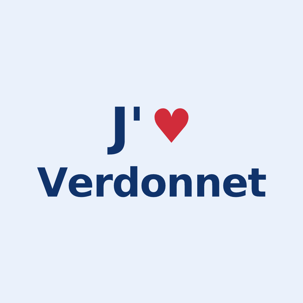 Sticker personnalisé Verdonnet — design J'aime Verdonnet