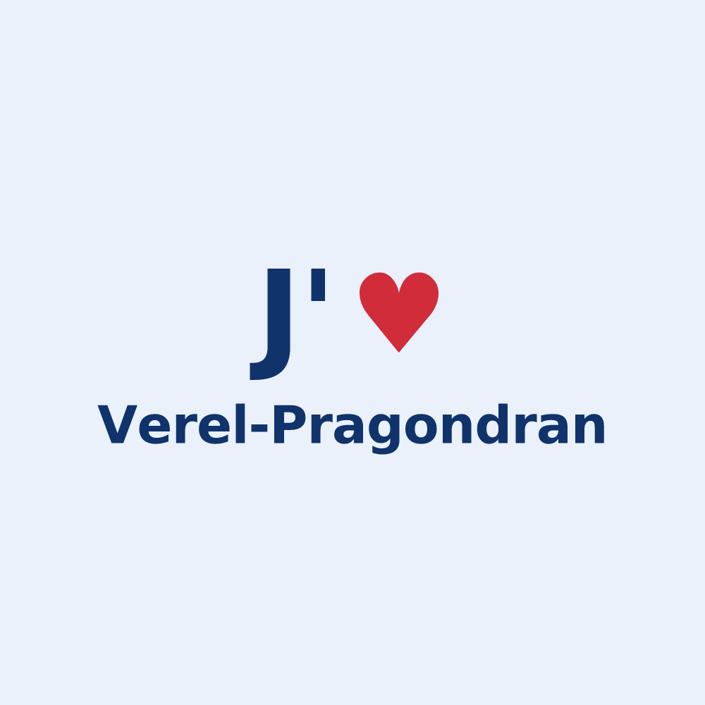 Sticker personnalisé Verel-Pragondran — design « J'aime Verel-Pragondran » imprimé sur le sticker