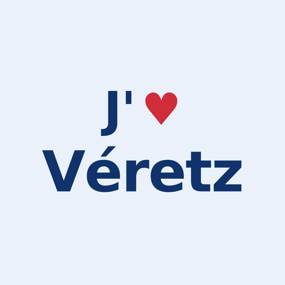 Sticker personnalisé Véretz — design J'aime Véretz