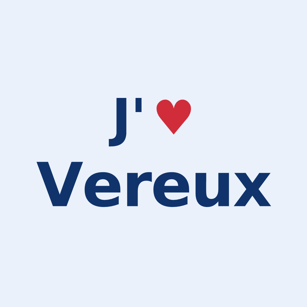 Sticker personnalisé Vereux — design J'aime Vereux