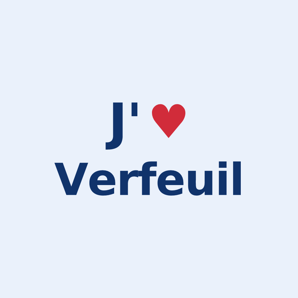 Sticker personnalisé Verfeuil — design J'aime Verfeuil