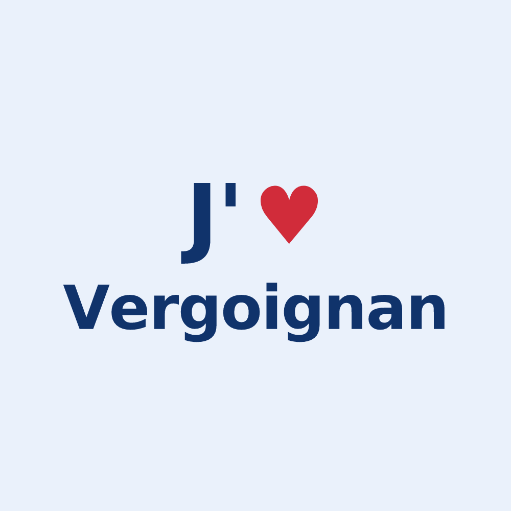 Sticker personnalisé Vergoignan — design J'aime Vergoignan