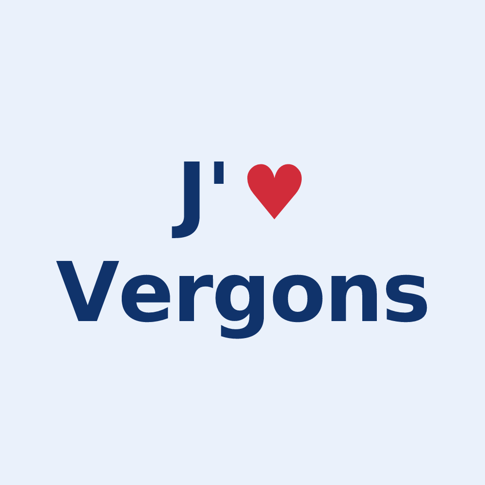 Sticker personnalisé Vergons — design J'aime Vergons