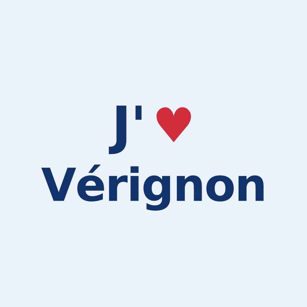 Sticker personnalisé Vérignon — design J'aime Vérignon