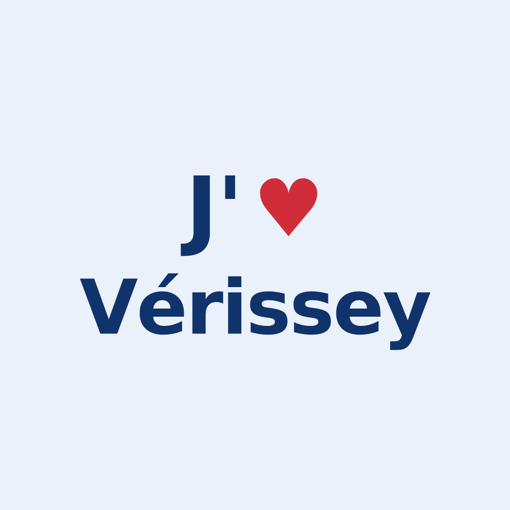 Sticker personnalisé Vérissey — design J'aime Vérissey