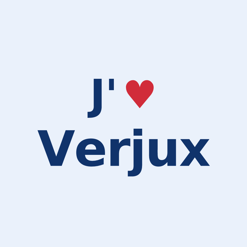 Sticker personnalisé Verjux — design J'aime Verjux