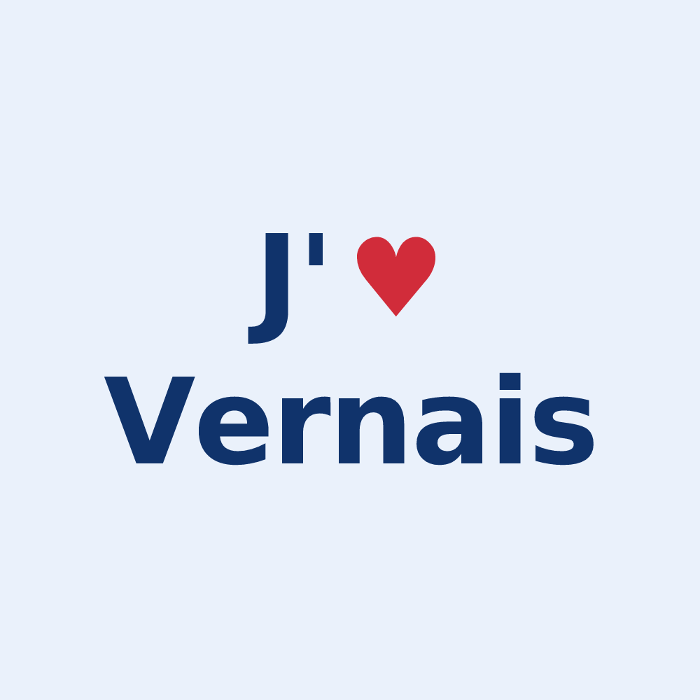 Sticker personnalisé Vernais — design J'aime Vernais