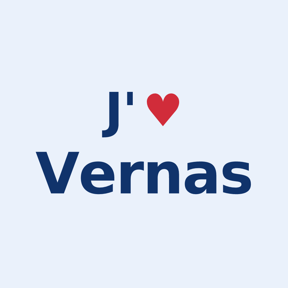 Sticker personnalisé Vernas — design J'aime Vernas