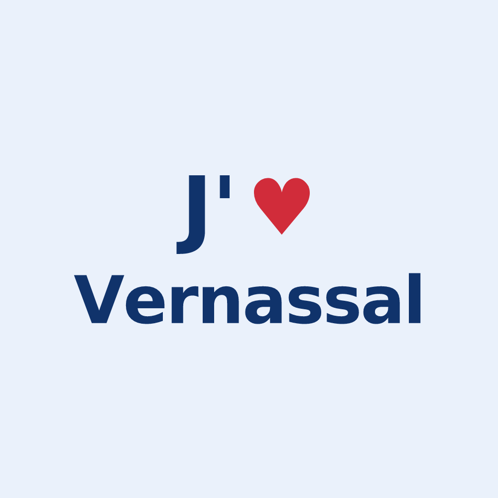 Sticker personnalisé Vernassal — design J'aime Vernassal