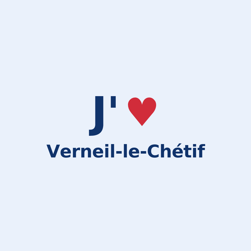 Sticker personnalisé Verneil-le-Chétif — design J'aime Verneil-le-Chétif