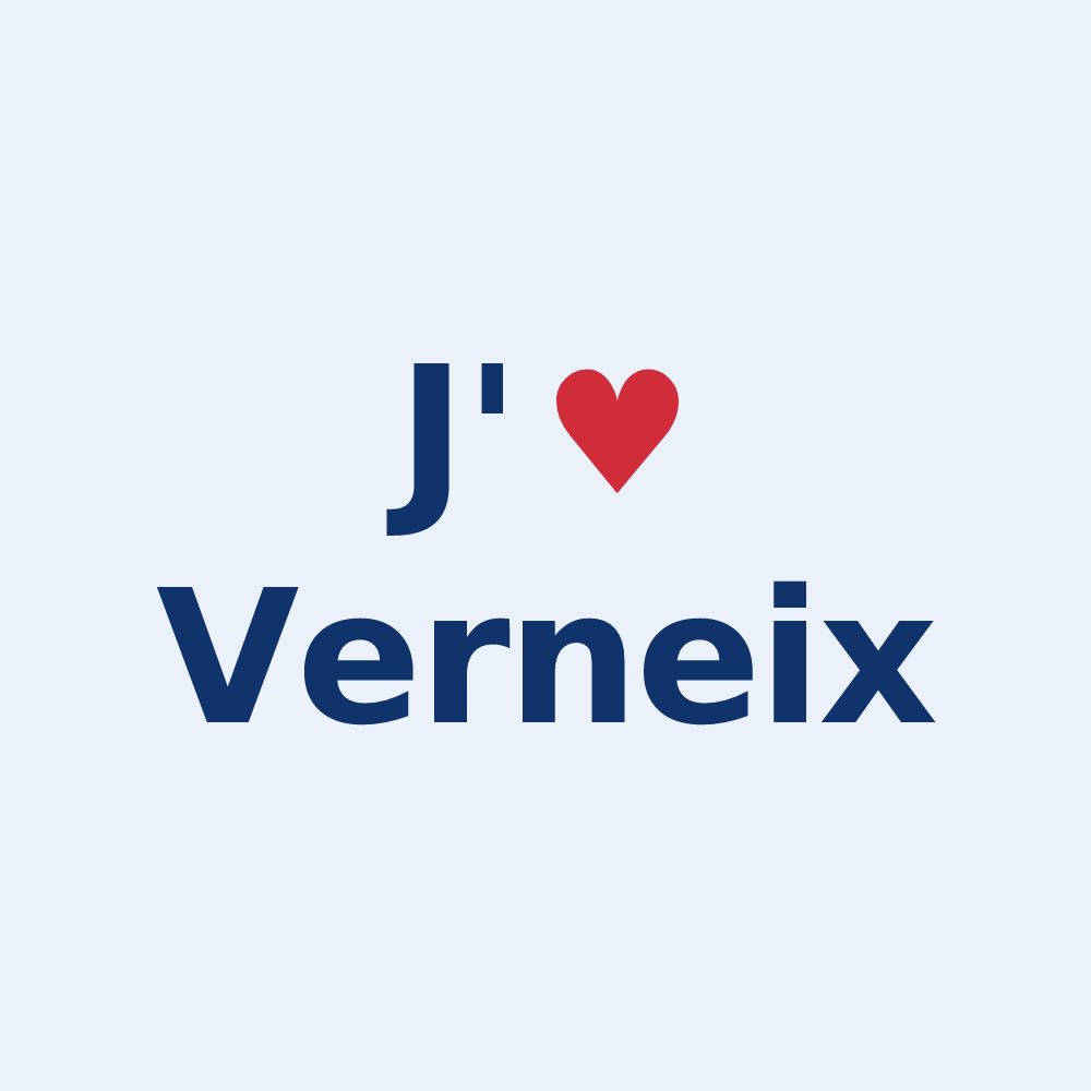 Sticker personnalisé Verneix — design « J'aime Verneix » imprimé sur le sticker