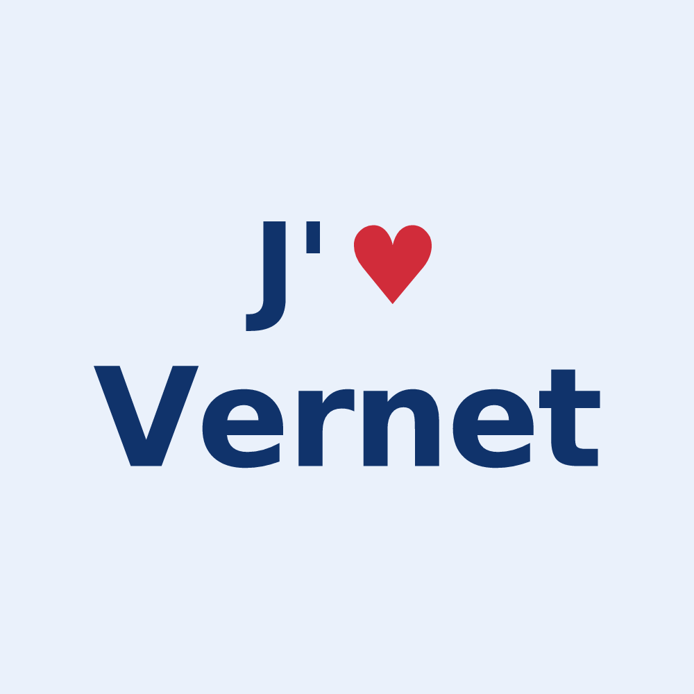 Sticker personnalisé Vernet — design J'aime Vernet
