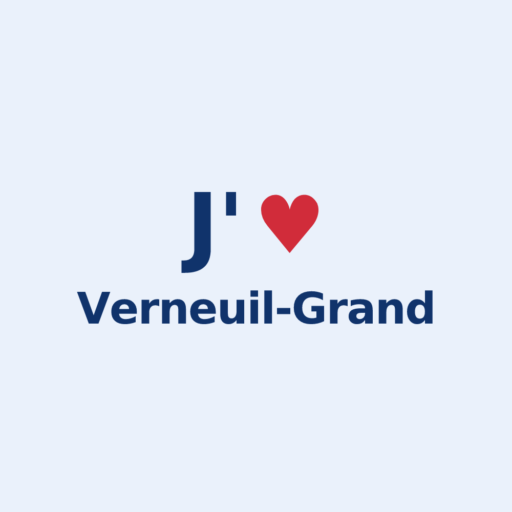 Sticker personnalisé Verneuil-Grand — design « J'aime Verneuil-Grand » imprimé sur le sticker
