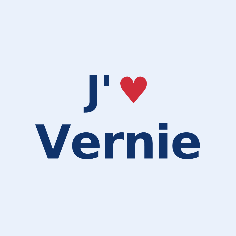Sticker personnalisé Vernie — design J'aime Vernie