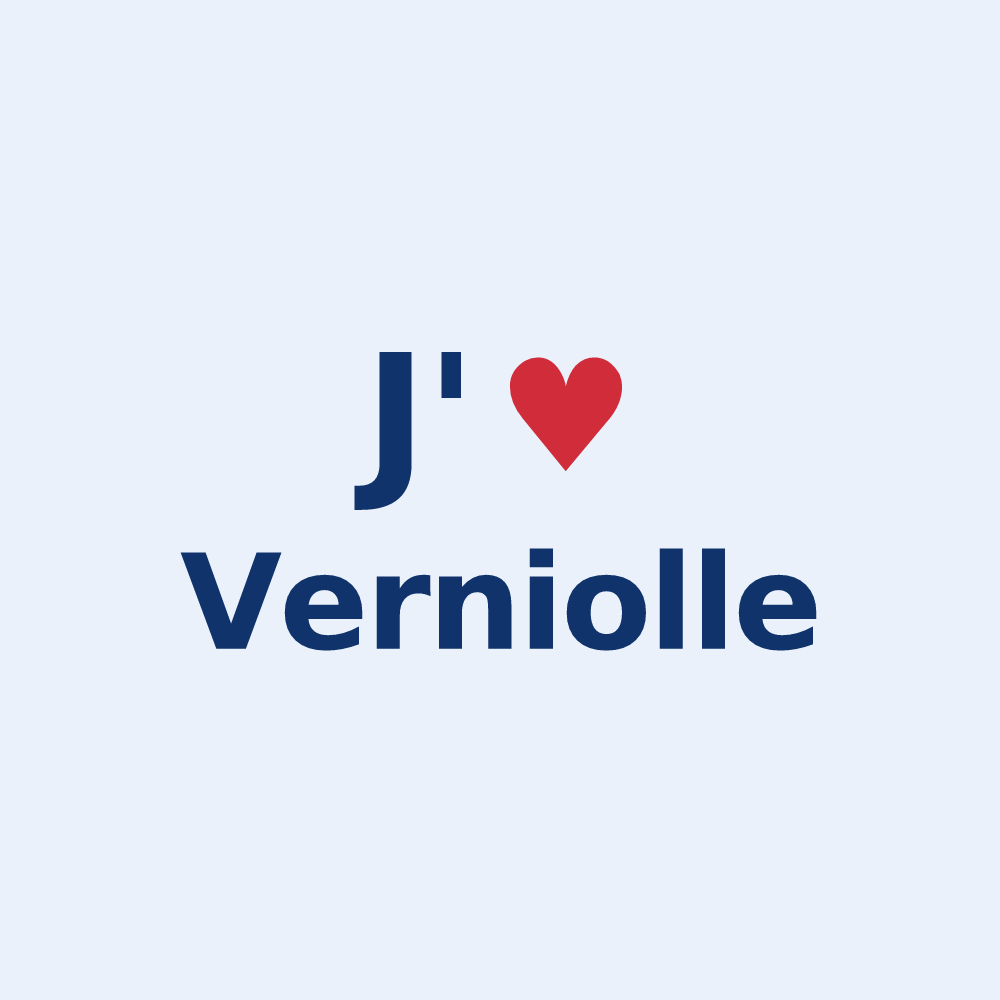Sticker personnalisé Verniolle — design J'aime Verniolle