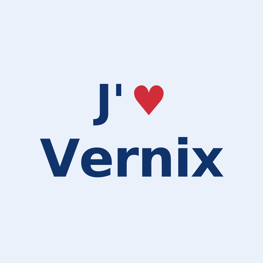Sticker personnalisé Vernix — design J'aime Vernix