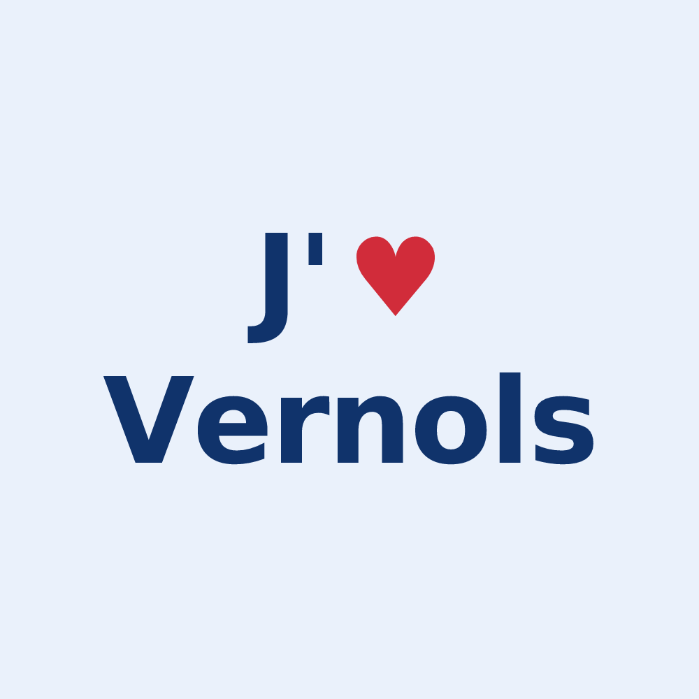 Sticker personnalisé Vernols — design J'aime Vernols