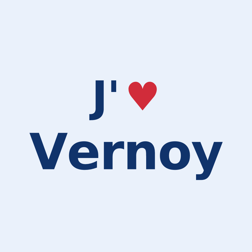 Sticker personnalisé Vernoy — design J'aime Vernoy