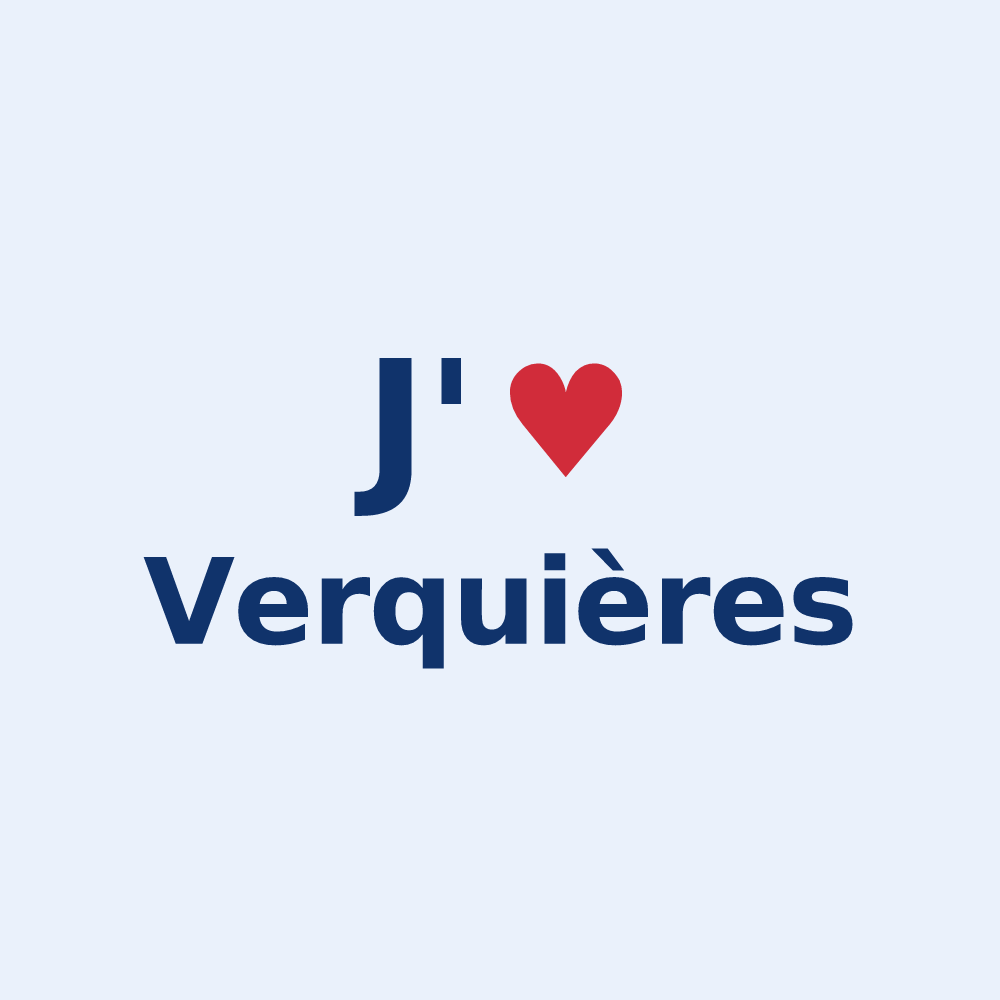Sticker personnalisé Verquières — design J'aime Verquières