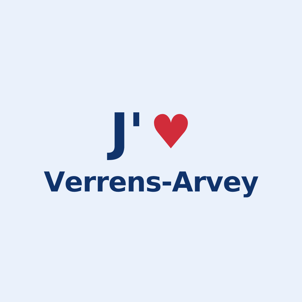 Sticker personnalisé Verrens-Arvey — design « J'aime Verrens-Arvey » imprimé sur le sticker