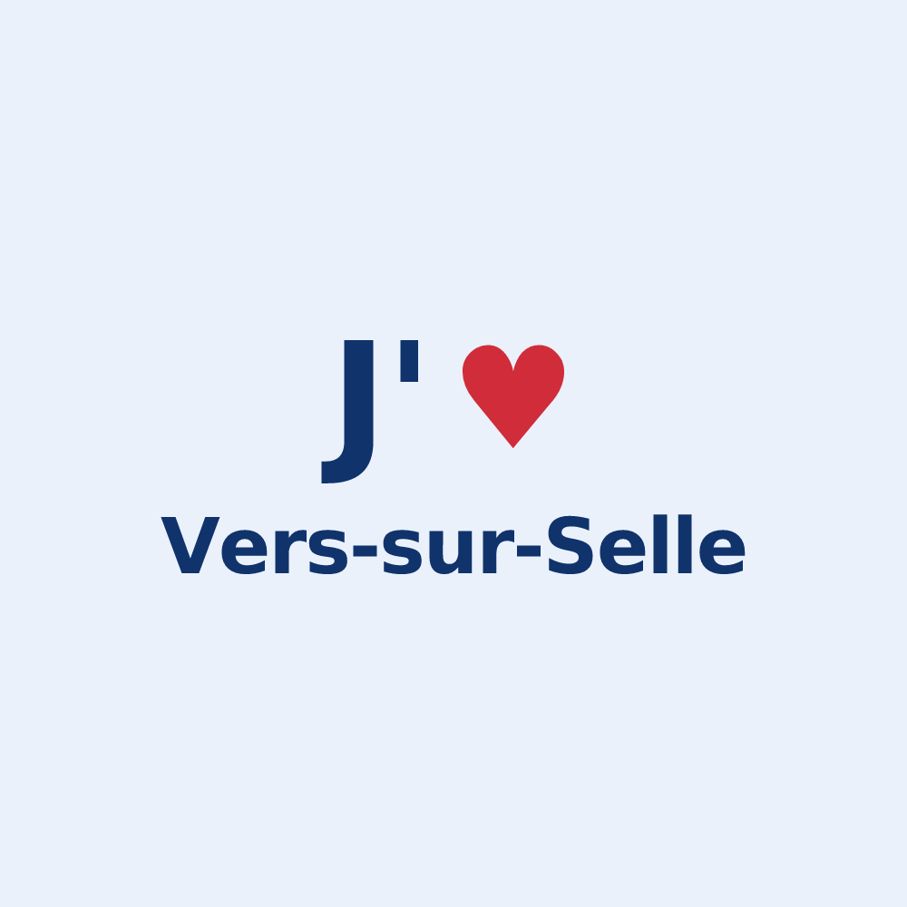 Sticker personnalisé Vers-sur-Selle — design « J'aime Vers-sur-Selle » imprimé sur le sticker