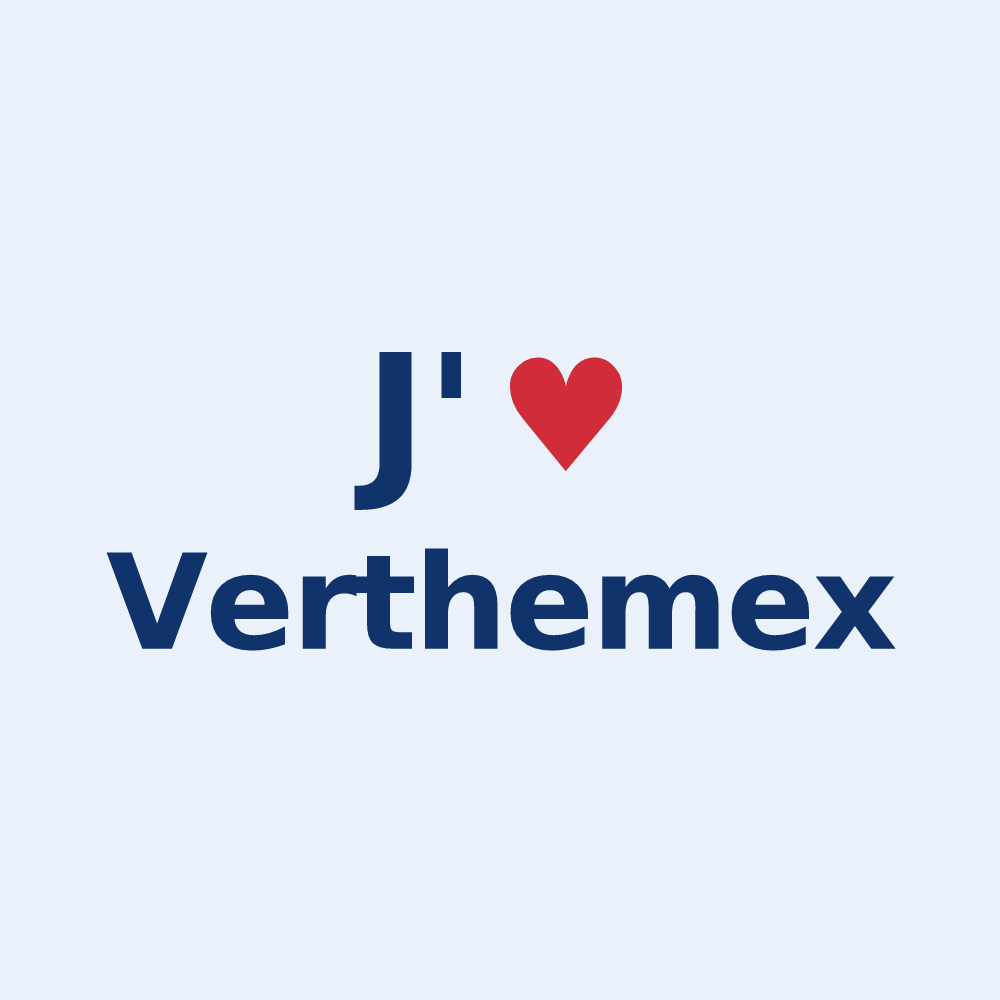 Sticker personnalisé Verthemex — design J'aime Verthemex