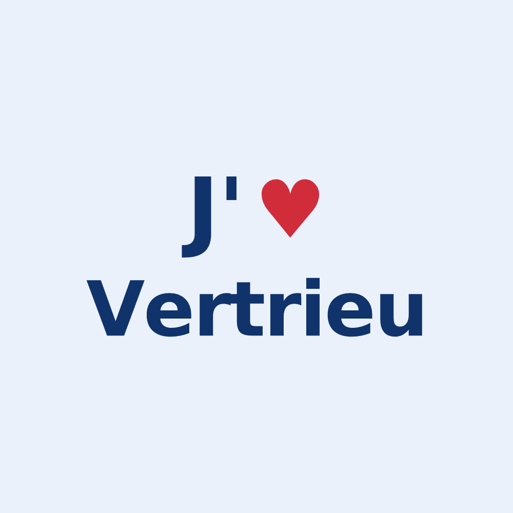Sticker personnalisé Vertrieu — design J'aime Vertrieu