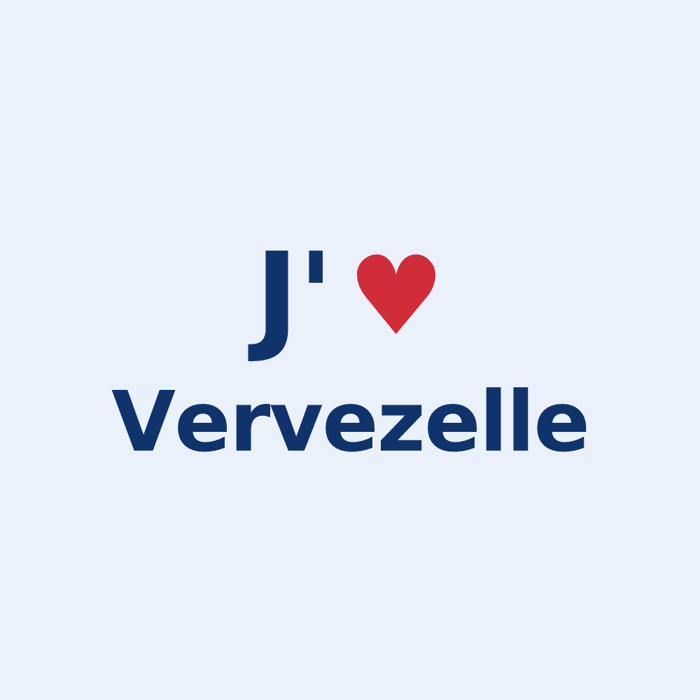 Sticker personnalisé Vervezelle — design J'aime Vervezelle