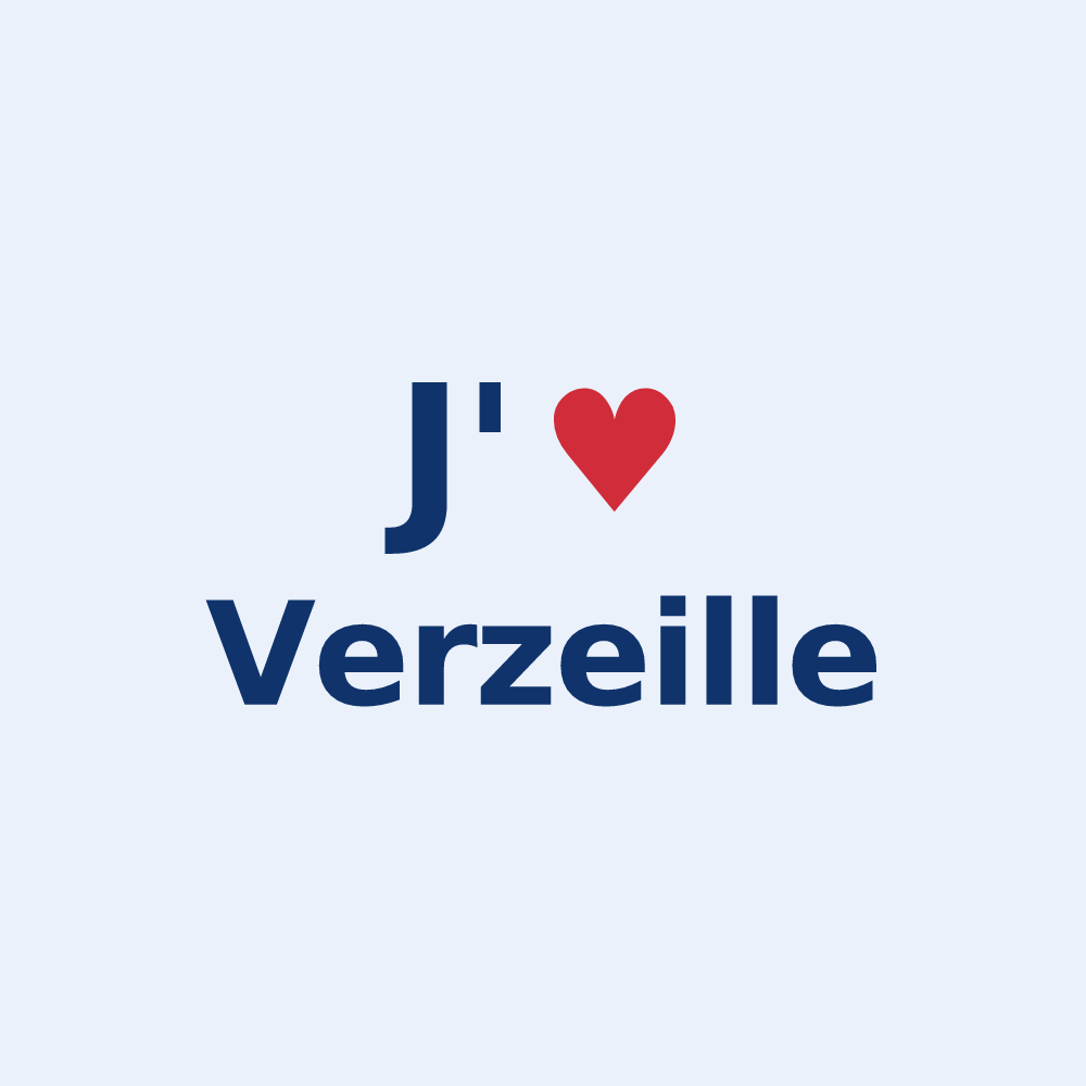 Sticker personnalisé Verzeille — design « J'aime Verzeille » imprimé sur le sticker