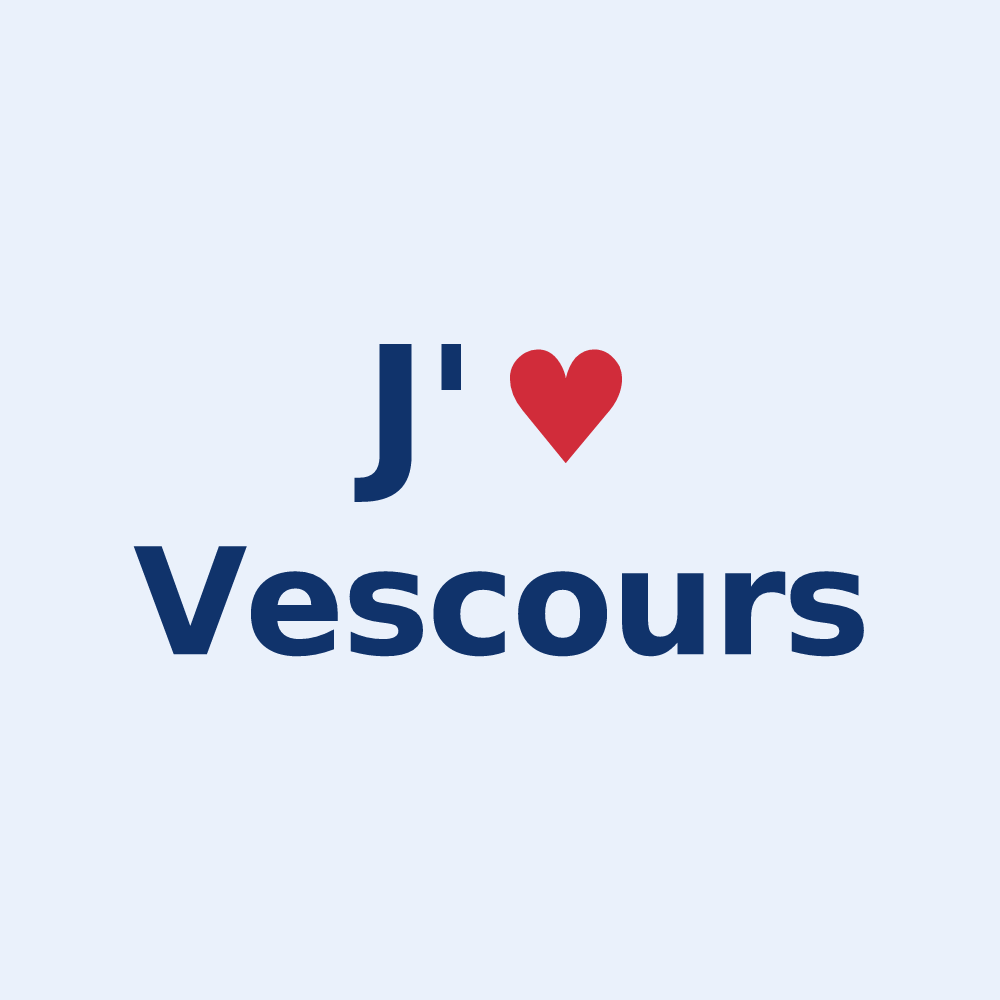 Sticker personnalisé Vescours — design J'aime Vescours