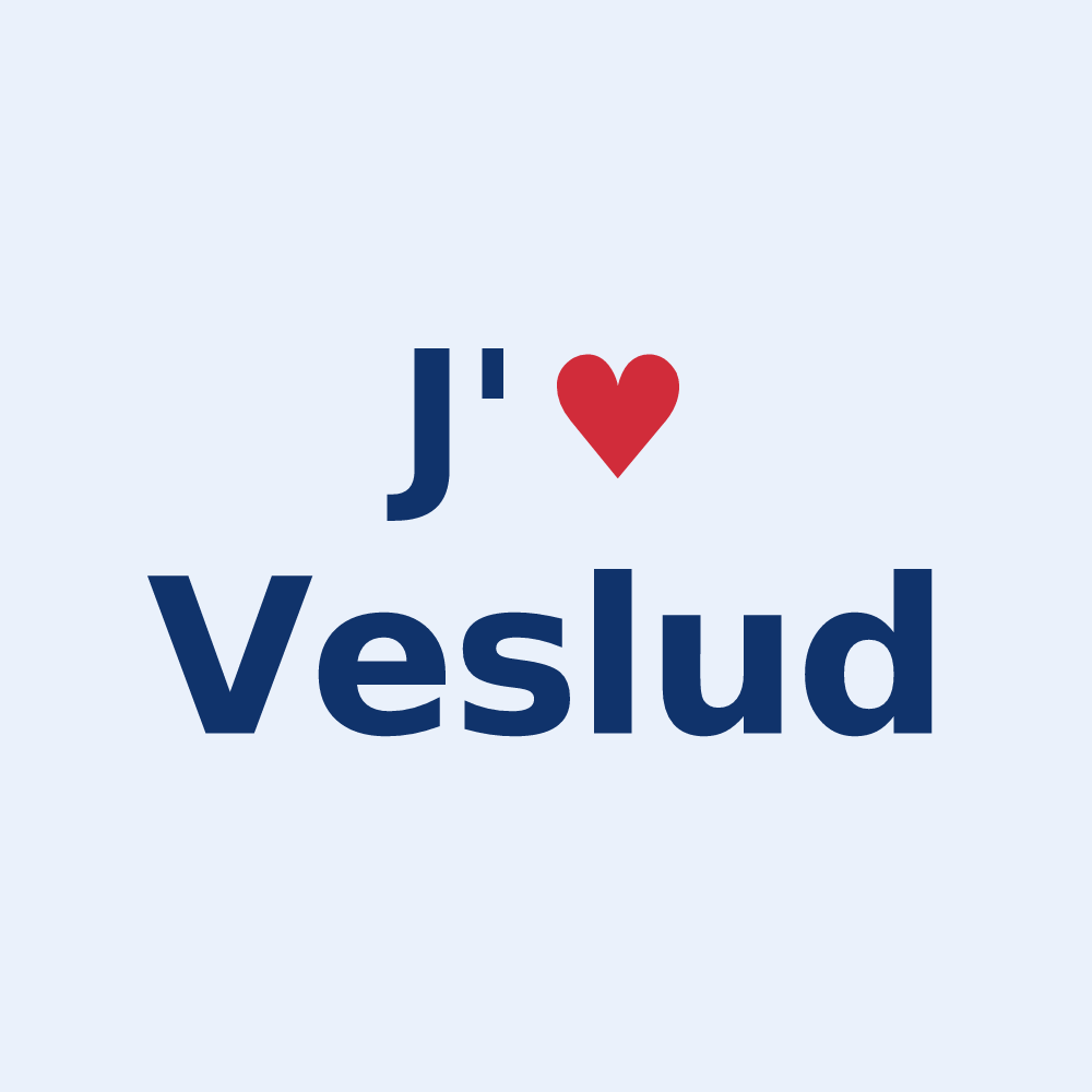 Sticker personnalisé Veslud — design J'aime Veslud