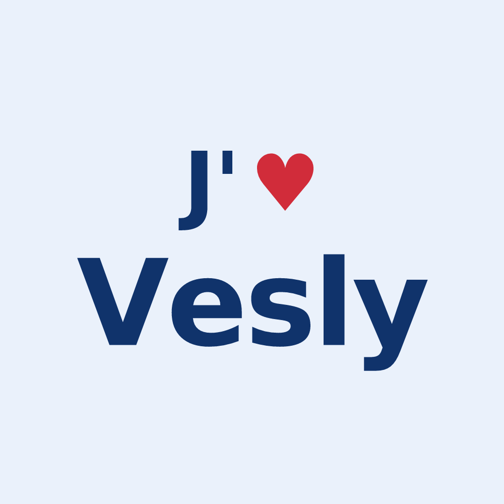 Sticker personnalisé Vesly — design J'aime Vesly