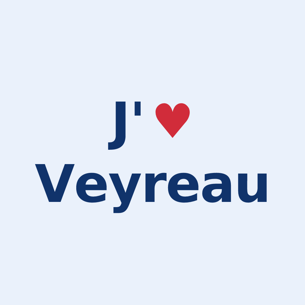 Sticker personnalisé Veyreau — design J'aime Veyreau