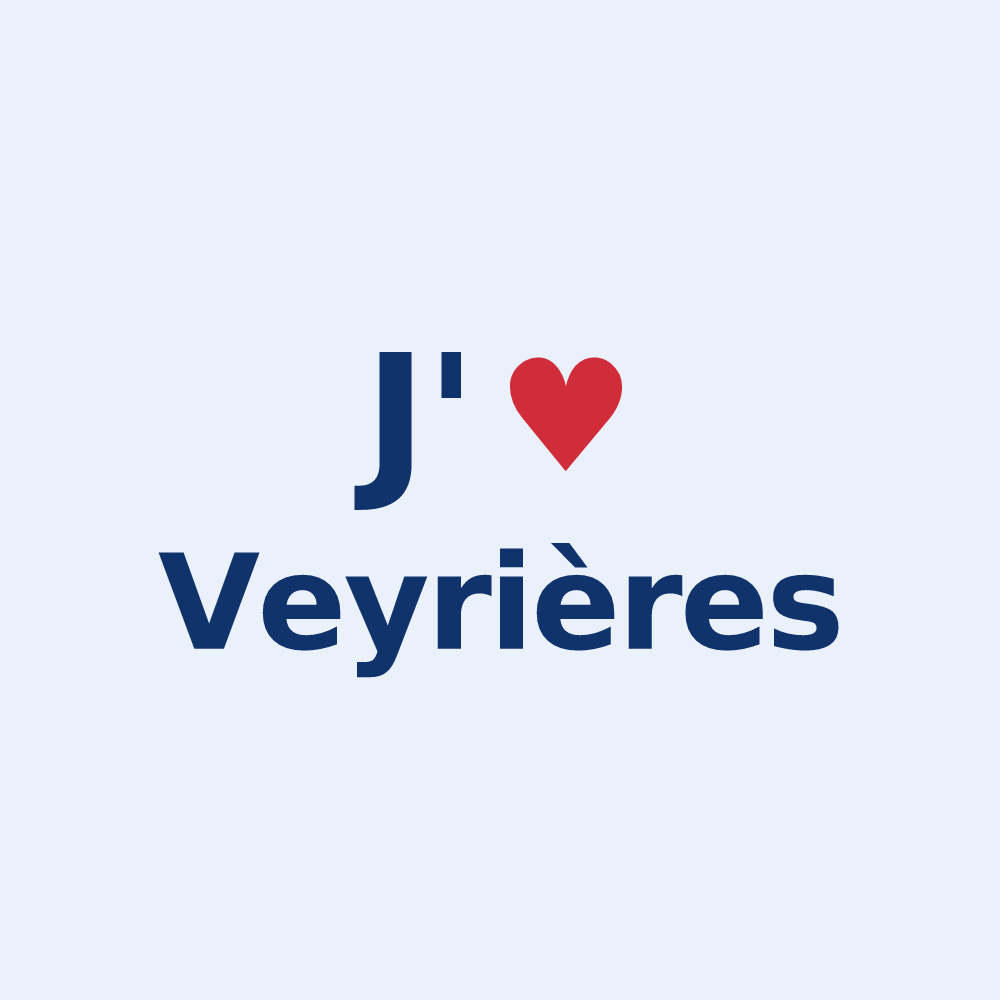 Sticker personnalisé Veyrières — design J'aime Veyrières